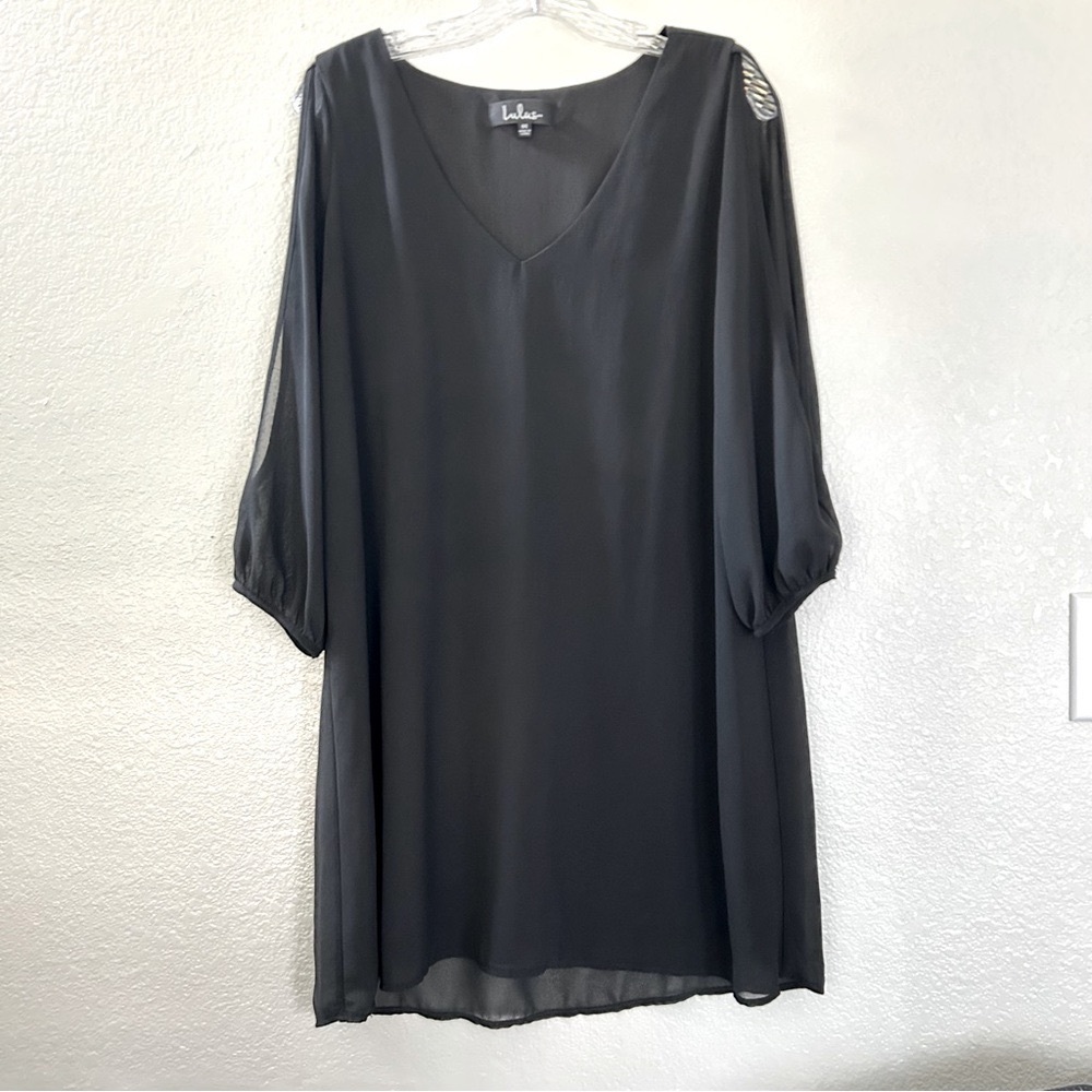 Lulus Women’s Dress Shifting Dears Black Long Sleeve Size Medium